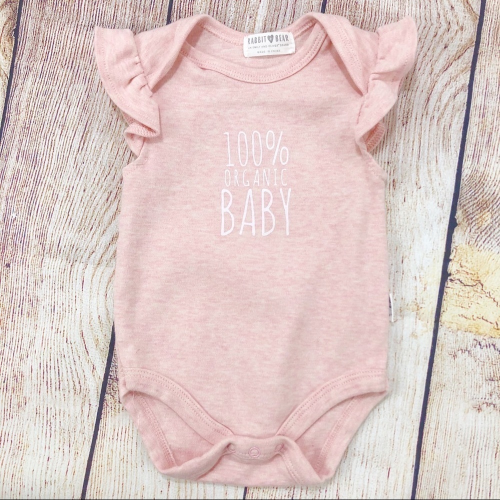 Rabbit + Bear Organic Baby Onesie
